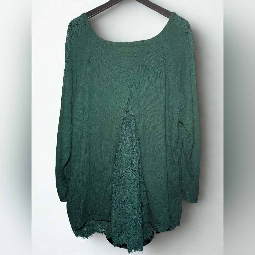Torrid Green Lace Back Sweater Size 3X - Picture 2 of 5